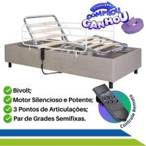 Cama Hospitalar Elétrica Reclinável Bivolt com Controle Remoto