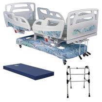 Cama hospitalar Infinity 3 movimentos manual + Colchão D28 + Andador