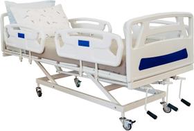 Cama Hospitalar Manual 6 posições com Elevação do Leito com Colchão - FLORENSE