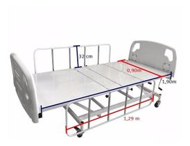 Cama Hospitalar Manual C/ Regulagem De Altura Com Grades