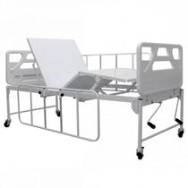 Cama Hospitalar Manual com Grade Deslizante Semi Luxo 2 Movimentos