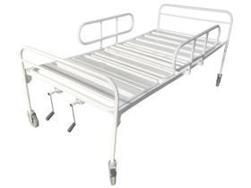 Cama Hospitalar Manual Simples 2 Manivelas com Rodinhas Suporta até 150kg