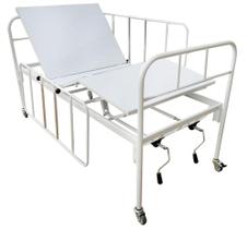 Cama Hospitalar Manual Simples 6 Posições com Grades Deslizantes
