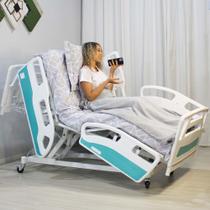 Cama Hospitalar Motorizada 10 Movimentos Elétricos com Colchão D33 Ajuste de Altura Elevação de Leito