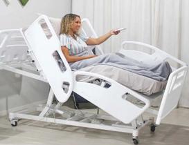 Cama Hospitalar Motorizada 10 Movimentos Posição Poltrona com Colchão e Regulagem de Altura do Leito 1037 AS
