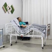 Cama Hospitalar Motorizada 2 Movimentos Altura Fixa e Grades de Aço - 1031AR COM COLCHÃO D33