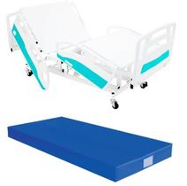 Cama Hospitalar Motorizada 8 Movimentos com Colchão D28 e Regulagem de Altura Para Idosos