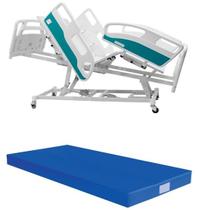 Cama Hospitalar Motorizada 8 Movimentos Com Elevação de Leito Com Colchão Luxo