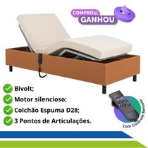 Cama Hospitalar Motorizada Articulada Zeus com Colchão D28 Original Capa Cadeirante Acamado Idoso
