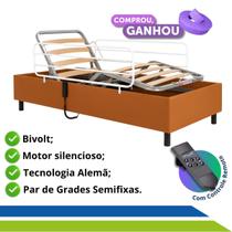 Cama Hospitalar Motorizada Articulada Zeus Pilati até 150kg com PAR de Grades Idoso Acamado Cadeirante