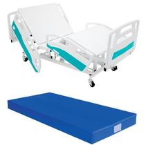 Cama Hospitalar Motorizada Com Colchão D33 5 Movimentos Com Elevação de Leito Para Idosos