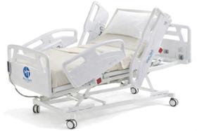 Cama Hospitalar Motorizada Elétrica 10 Movimentos com Posição Poltrona e Elevação da Altura do Leito e Colchão D28 Grades Extra Luxo Suporta até 250kg