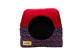 Cama Iglu e Toca Para Cachorro Luxo Luppet Vermelho Ossinho
