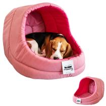 Cama Iglu Suede Luxo Caes Gato Lavavel Caminha Oferta Rosa M