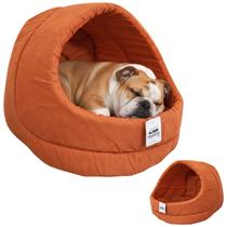 Cama Iglu Suede Luxo Caes Gato Lavavel Caminha Terracota G