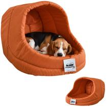 Cama Iglu Suede Luxo Caes Gato Lavavel Caminha Terracota M