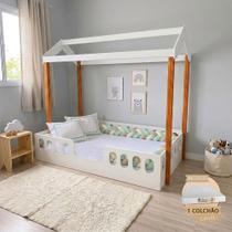 Cama Infantil Agatha Mdf Colchão Trança 5,5m Estilo Montessori Seguro Premium Resistente - Verde Cama Infantil Agatha Mdf Colchão Trança 5,5m Estilo Montessori Seguro Premium Resistente - Verde