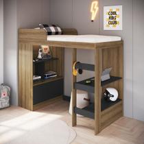 Cama Infantil Alta Multifuncional com Estante e Escrivaninha Amsterdam Art in Móveis