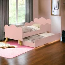 Cama Infantil Angel Rosê com Auxiliar Cambel Cama Infantil Angel Rosê com Auxiliar Cambel