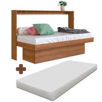 Cama Infantil Articulável De Parede Nogal Com Colchão Young Art In Móveis