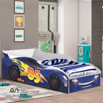 Cama infantil azul em formato de carro rally na JM Shop - GABRIELLI