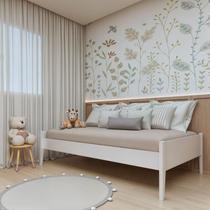 Cama Infantil Babá Clean 90cm em Madeira Maciça Branco Cama Infantil Babá Clean 90cm em Madeira Maciça Branco