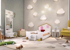 Cama Infantil Belíssima Branca e Rosa com Colchão Divaloto