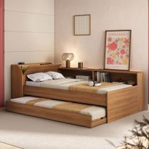 Cama Infantil Bellagio 1 Porta com Cama Auxiliar Nogal - Pnr Móveis