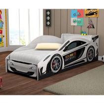 Cama Infantil Carro de Corrida Branco Vitamov