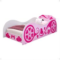 Cama Infantil Carruagem Alice Rosa Montessoriana MDF Reforçado Laterais Protetoras Quarto Menina Criança Princesa Decoração Completa - RPM - RPM Móveis