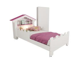 Cama Infantil Casa Magia Quarto Montessori Princesa Meninas Docel Baby Brinquedos Castelo Com Colchão