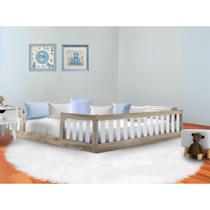 Cama Infantil Casal Montessoriana Marina Branco/Madeirado