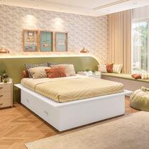 Cama Infantil Casal/Queen com 4 Gavetas Gades Yescasa Branco Cama Infantil Casal/Queen com 4 Gavetas Gades Yescasa Branco