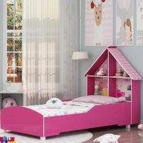 Cama Infantil Casinha 090 Com Pés Pink Ploc - Gelius