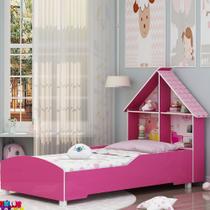 Cama Infantil Casinha 090 com Pés Pink Ploc - Gelius