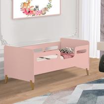 Cama Infantil Cecilia Com Grade Proteção Rosa Cama Infantil Cecilia Com Grade Proteção Rosa