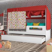 Cama Infantil Circus Tenda com Cama Auxiliar Pura Magia Branco Cama Infantil Circus Tenda com Cama Auxiliar Pura Magia Branco