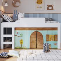 Cama Infantil com Cabaninha Alegria Branco Cm088 - Art In Móveis Cama Infantil com Cabaninha Alegria Branco Cm088 - Art In Móveis