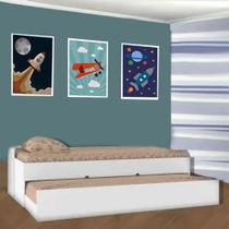 Cama Infantil com Cama Auxiliar Chiara Branco Brilho - Phoenix