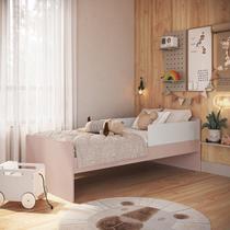 Cama Infantil com Colchão 0,88 x 1,88 Incluso Rosa/Branco Cama Infantil com Colchão 0,88 x 1,88 Incluso Rosa/Branco