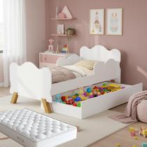 Cama Infantil Com Colchão e Auxiliar Sapateira ou Organizador de Brinquedos - Super Resistente