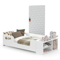 Cama Infantil com Colchão Montessoriana Aconchego Rosa com Colchão Proteção Lateral Sapateira e Nichos Integrados para Quarto Infantil Cama Infantil com Colchão Montessoriana Aconchego Rosa com Colchão Proteção Lateral Sapateira e Nichos Integrados para Quarto Infantil