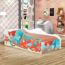 Cama Infantil com Colchão Sereia Menina 100% MDF para Quarto Infantil