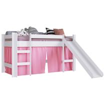 Cama Infantil Com Escorregador E Cabaninha Bb1000 Branco/rosa - Completa Móveis