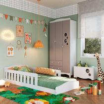 Cama Infantil com Guarda Roupa 3 Portas e Caixa Organizadora