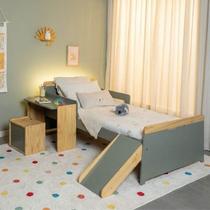 Cama Infantil com Kit Escrivaninha, Escorregador e Nicho Petit Casatema MadeiraOriginals