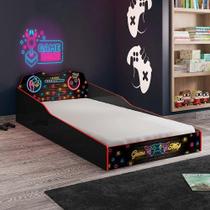 Cama Infantil com Laterais de Proteção Gamer Pura Magia Preto