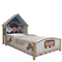 Cama infantil com proteção lateral e cabeceira Gelius Boiadeiro 100% MDF pés de madeira maciça Branca Cama infantil com proteção lateral e cabeceira Gelius Boiadeiro 100% MDF pés de madeira maciça Branca