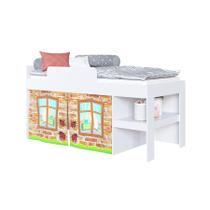 Cama Infantil com Protetor e Cortina 90 Imaginação Meu Fofinho Branco - Art In Móveis