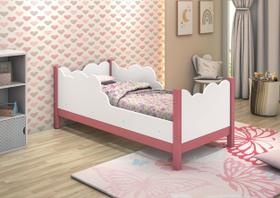 Cama Infantil Cristal em Mdf Proteção Lateral Modelo Nuvem Cores